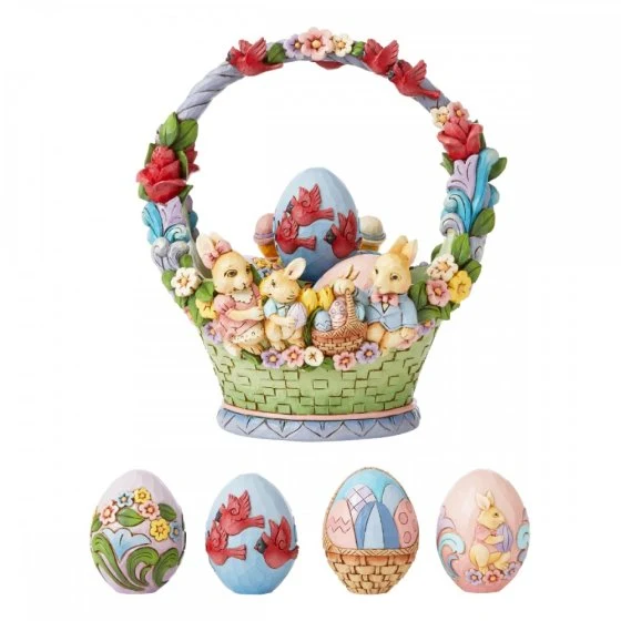 CESTINO DI PASQUA CON UOVA JIM SHORE | resina | 21,5cm