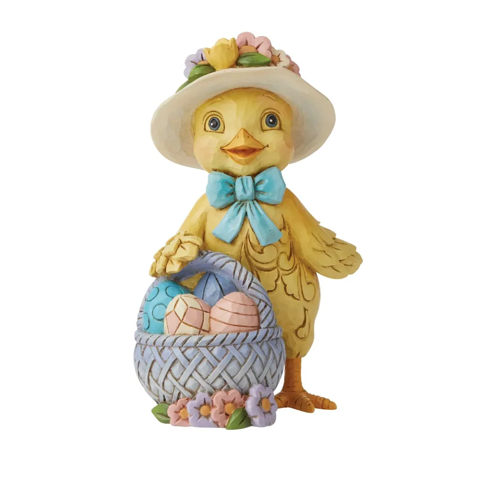 PULCINO CON CESTINO JIM SHORE | resina | 10cm