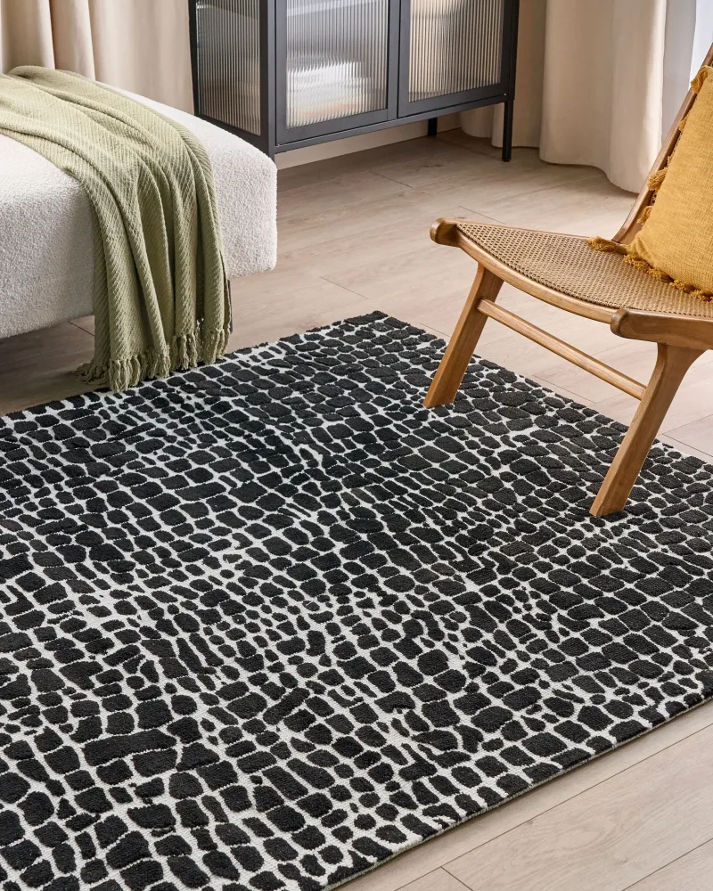 Tappeto bianco e nero 300 x 400 cm PUNGE