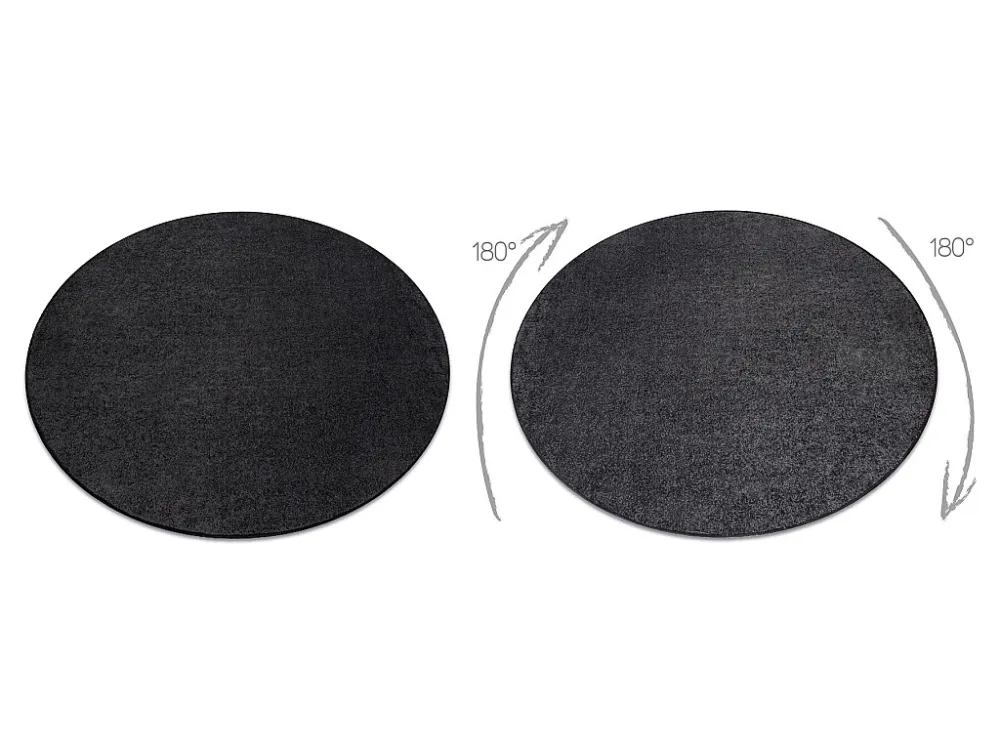 TAPPETO cerchio SANTA FE nero 98 pianura tinta unita cercle 133 cm