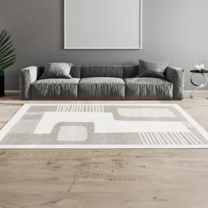 Tappeto di design con motivo astratto 160 x 230 cm Grigio e Camoscio VENUSA