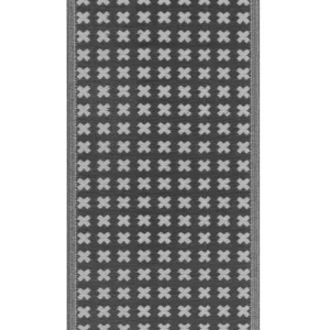 Tappeto da esterno nero con motivo geometrico 90 x 180 cm ROHTAK