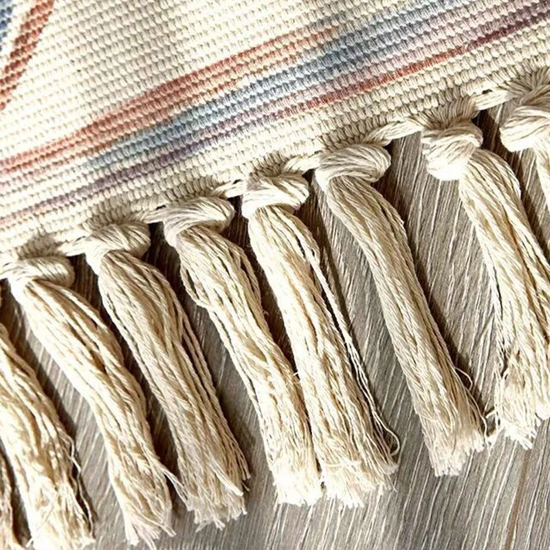 Tappeto multicolore con motivo triangolo Tappeto eclettico cotone per animali domestici per la casa