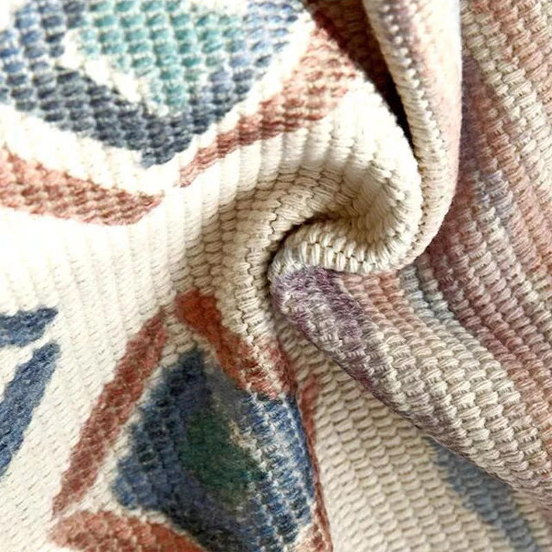 Tappeto multicolore con motivo triangolo Tappeto eclettico cotone per animali domestici per la casa