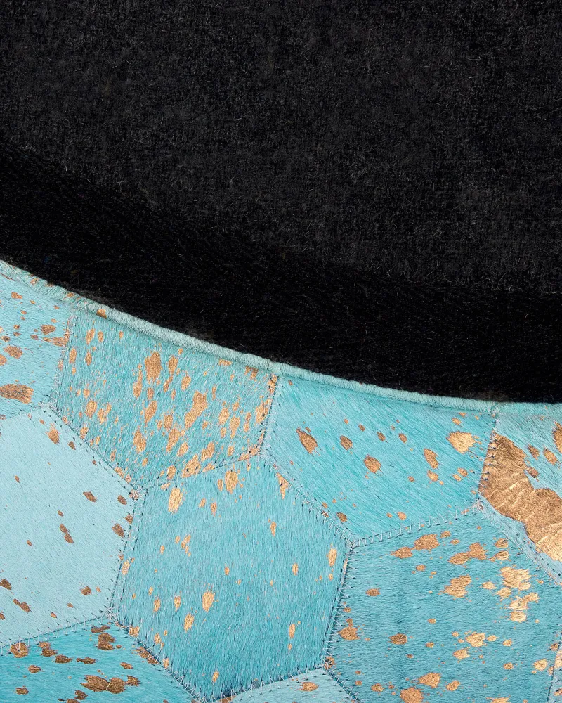 Tappeto pelle turchese ⌀ 140 cm ZEYTIN