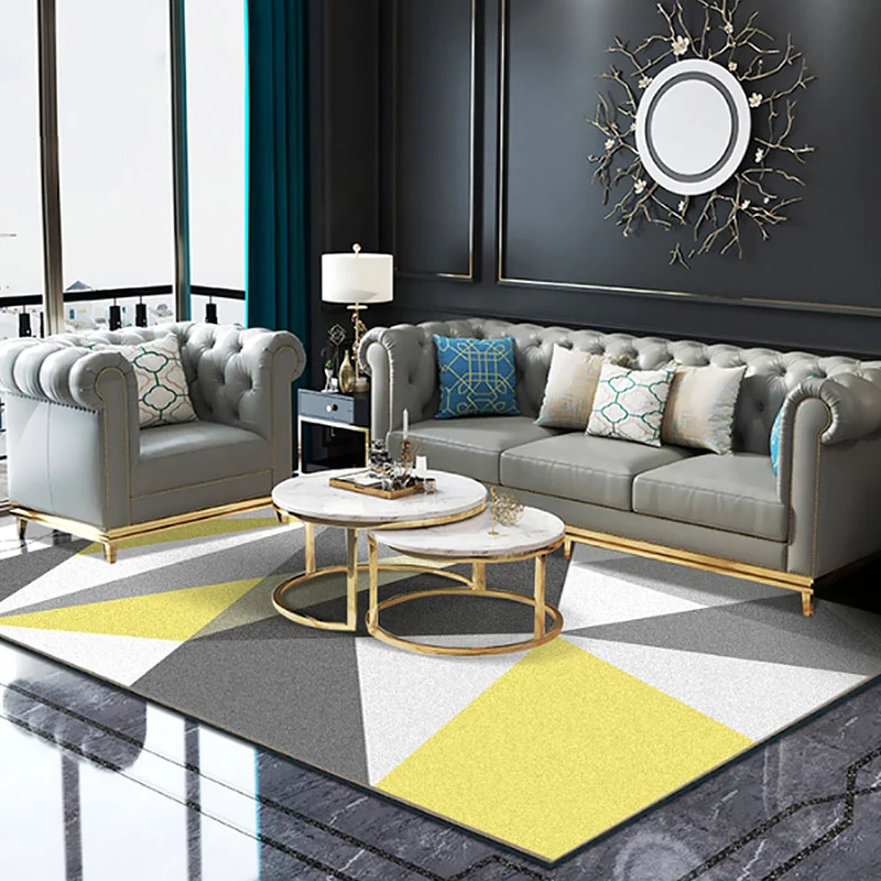 Tappeto per interni con stampa triangolo audace Tappeto attuale multicolore materiale sintetico di facile manutenzione per...