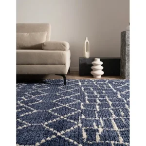 Tappeto shaggy 185x125 Blu Frauenfeld Diamond