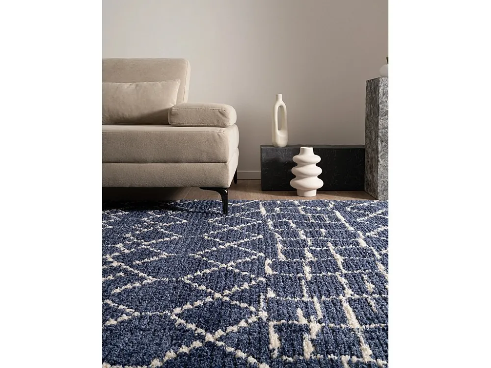 Tappeto shaggy 185x125 Blu Frauenfeld Diamond
