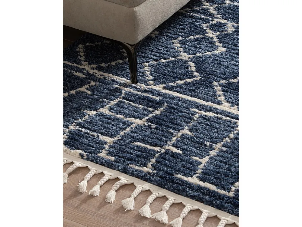 Tappeto shaggy 185x125 Blu Frauenfeld Diamond
