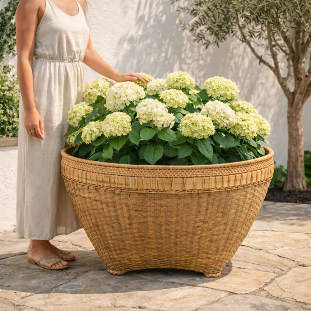 Cesto Rattan Naturale Grande Contenitore 85 cm