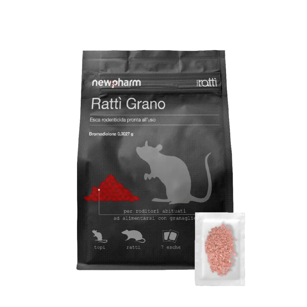 Esca rodenticida derattizzante per topi e ratti Rattì Grano 140 gr
