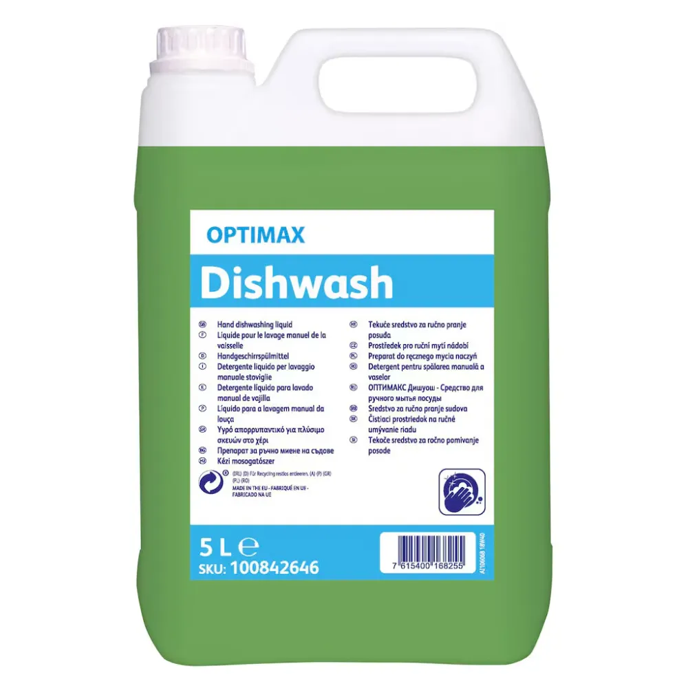 Detergente liquido neutro per stoviglie Optimax Dishwash 5 litri