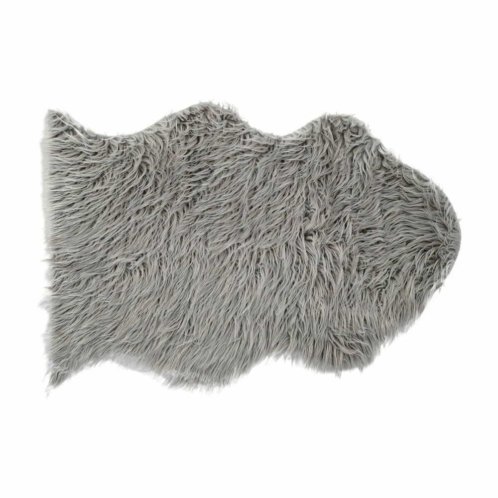 Tappeto DKD Home Decor Grigio Con capelli 60 x 90 x 2 cm con Microfibra Inclusa