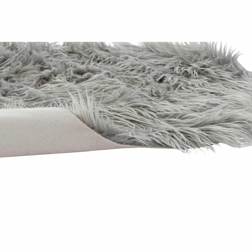 Tappeto DKD Home Decor Grigio Con capelli 60 x 90 x 2 cm con Microfibra Inclusa