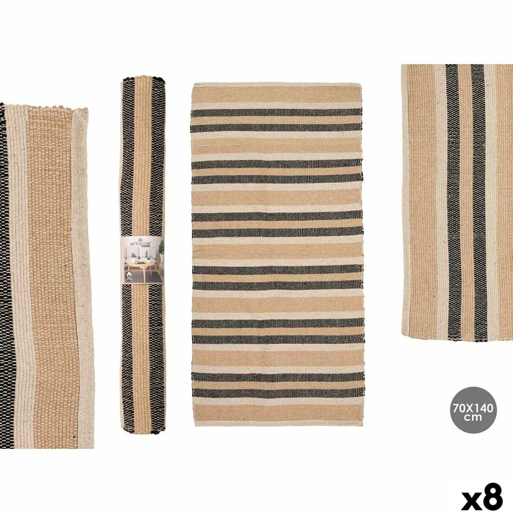 Tappeto GiftDecor NO.04 Bianco Marrone Nero 70 x 140 cm (8 Unità) con Formula Concentrata