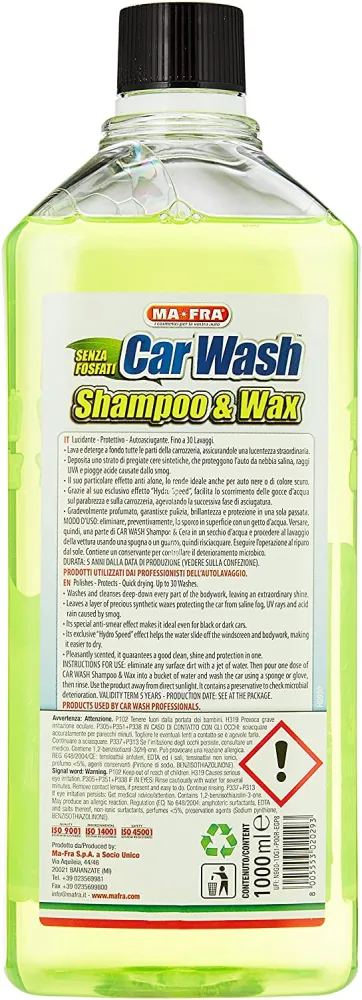 Ma-Fra mAh0930 Shampoo e Cera Car Wash, 10 x 30 x 5 cm