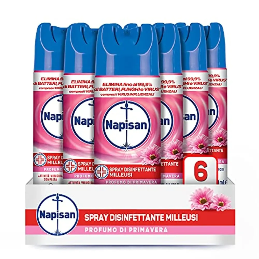 Napisan Spray Disinfettante Ambienti Milleusi, Disinfettante Spray per Tessuti e Superfici, Fragranza Profumo Di Primavera...