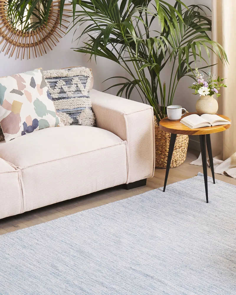 Tappeto cotone azzurro trasparente 140 x 200 cm DERINCE per Superfici Dure
