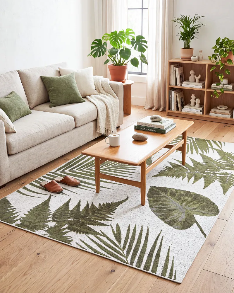 Tappeto cotone verde 140 x 200 cm BARZAH | Disinfettante |