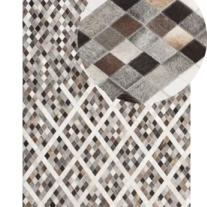 Tappeto pelle 160 x 230 cm grigio / marrone AKDERE