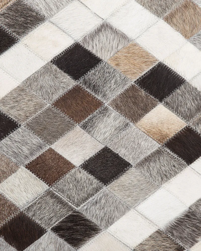 Tappeto pelle 160 x 230 cm grigio / marrone AKDERE