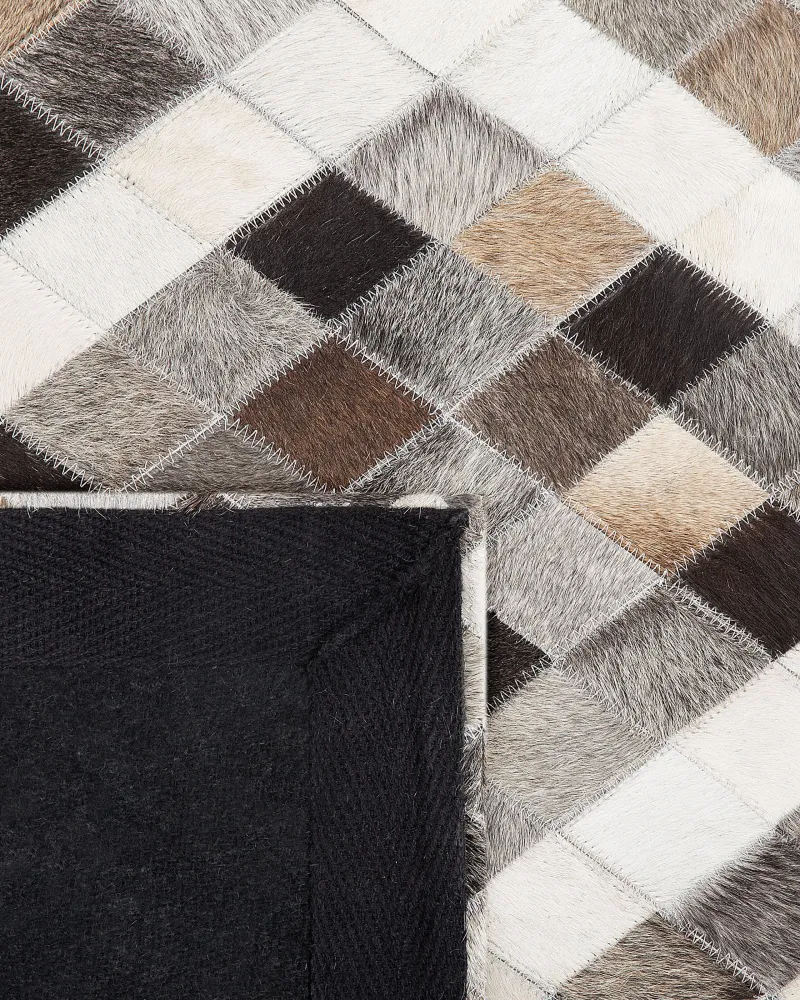 Tappeto pelle 160 x 230 cm grigio / marrone AKDERE