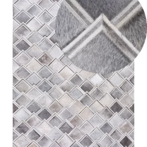 Tappeto pelle grigia 140 x 200 cm AGACLI