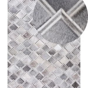 Tappeto pelle grigia 140 x 200 cm AGACLI