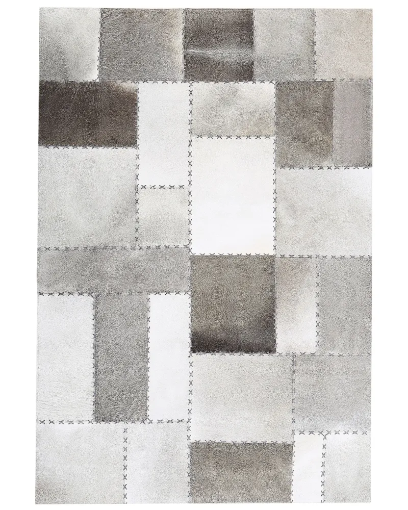 Tappeto pelle grigio/marrone 160 x 230 cm PERVARI