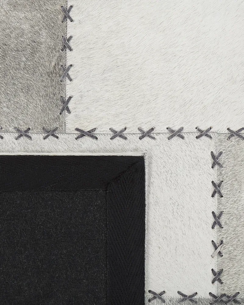 Tappeto pelle grigio/marrone 160 x 230 cm PERVARI