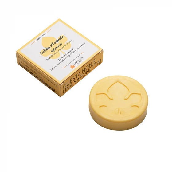Bagnodoccia Solido all'olivello spinoso 80 gr BIOFFICINA TOSCANA
