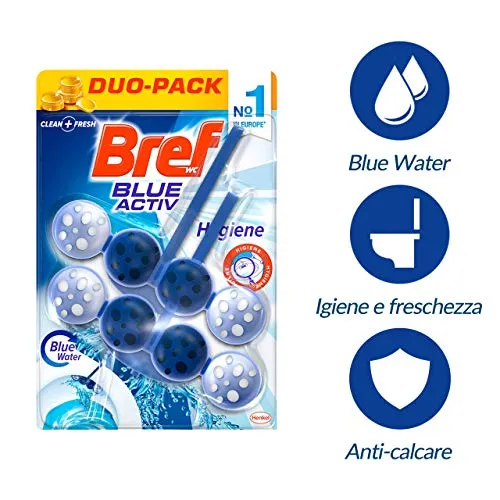 Bref Blue Activ Detersivo per WC, Sfere detergenti WC la massima...
