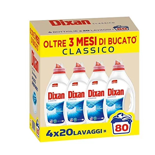 Dixan Classico Detersivo Liquido Lavatrice, Tecnologia Pulito Profondo, 80...