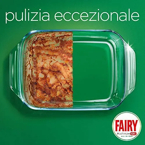 Fairy Platinum Gel Detersivo Lavastovigle All 1, Limone, 128 Lavaggi Maxi...