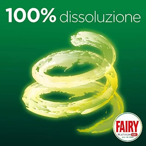 Fairy Platinum Gel Detersivo Lavastovigle All 1, Limone, 128 Lavaggi Maxi...