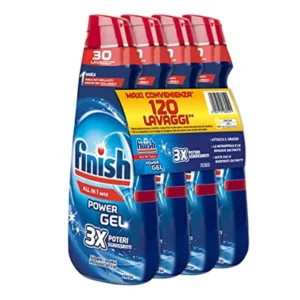 Finish Powergel Gel Detersivo per Lavastoviglie Liquido, Multiazione, Poteri Sgrassanti, Fresh, 120 Lavaggi, 4 Confezioni...
