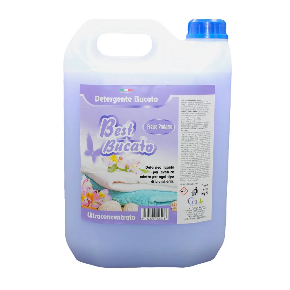 BEST BUCATO - Detersivo liquido per lavatrice concentrato super profumato - 5kg G.a. Chemical