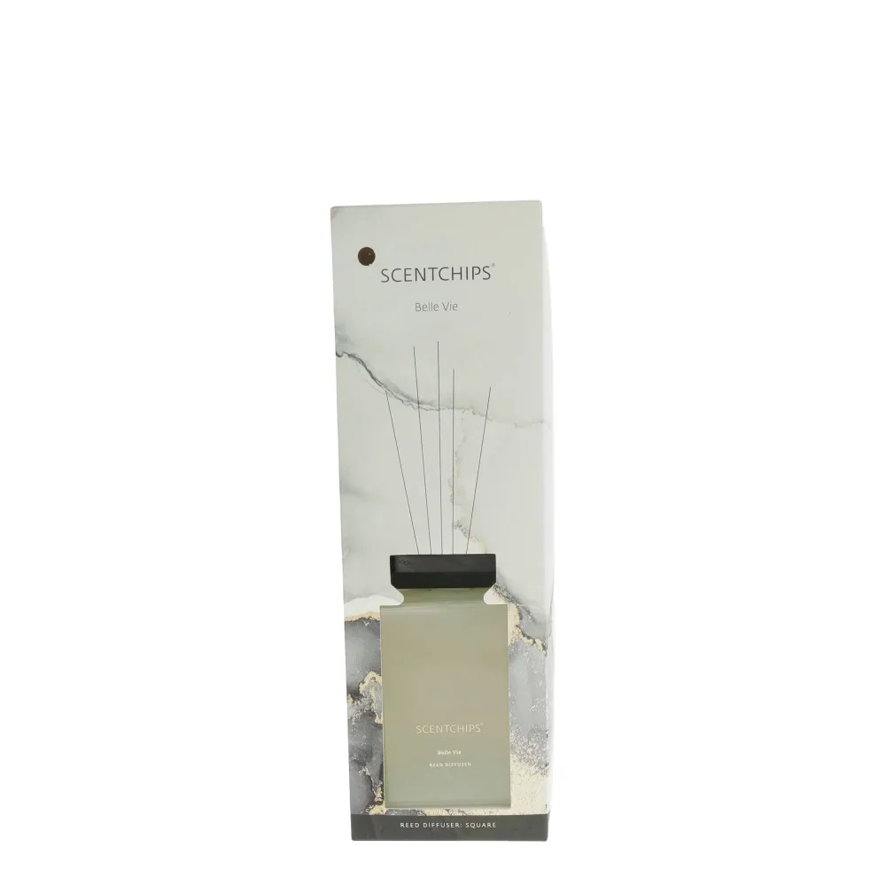 Diffusore Scentchips Quadrato Belle Vie Reed comprensivo di vetro e bastoncini XXL 1000ml
