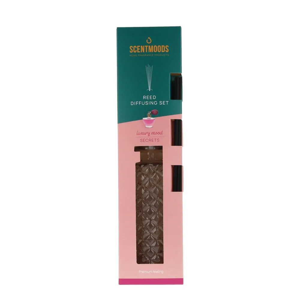 Diffusore ScentMood Secrets & Glass Grey Reed incl. bicchiere e bastoncini 150 ml