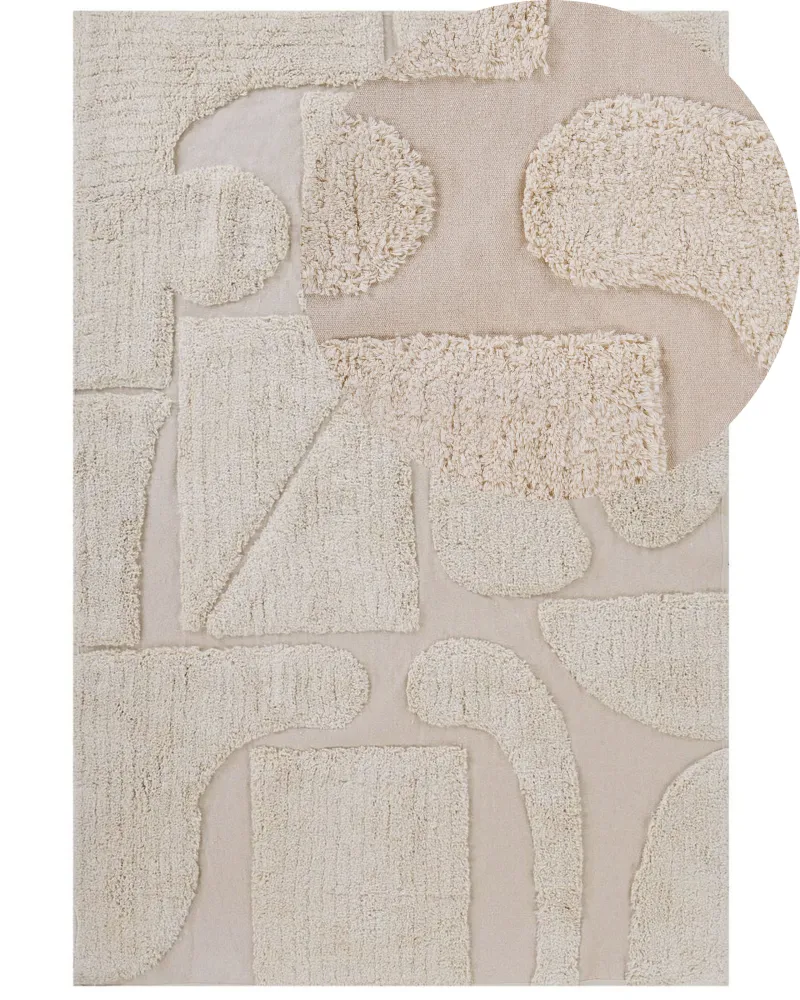 Tappeto beige cotone 160 x 230 cm DIYADIN