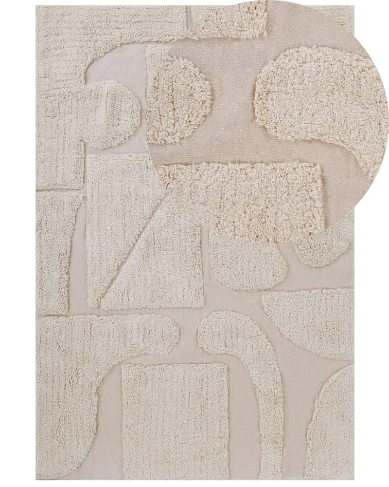 Tappeto beige cotone 160 x 230 cm DIYADIN