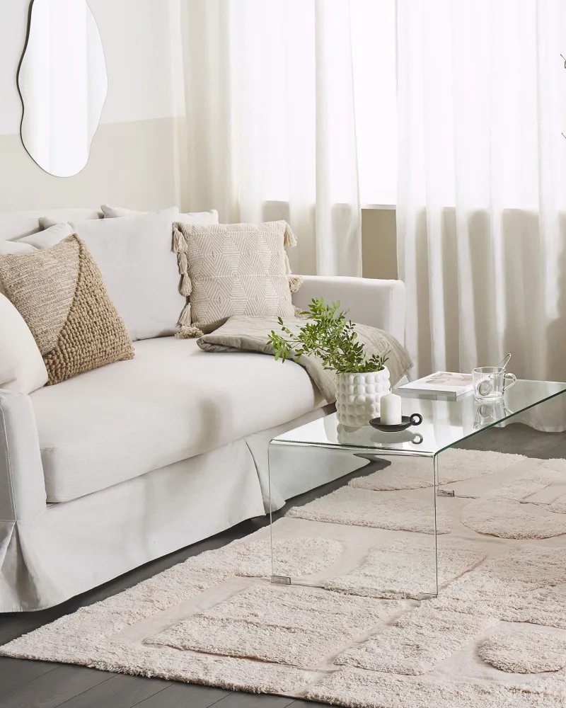 Tappeto beige cotone 160 x 230 cm DIYADIN