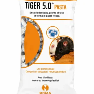 “Esca rodenticida professionale Tiger 5.0 1,5 kg per topi e ratti”