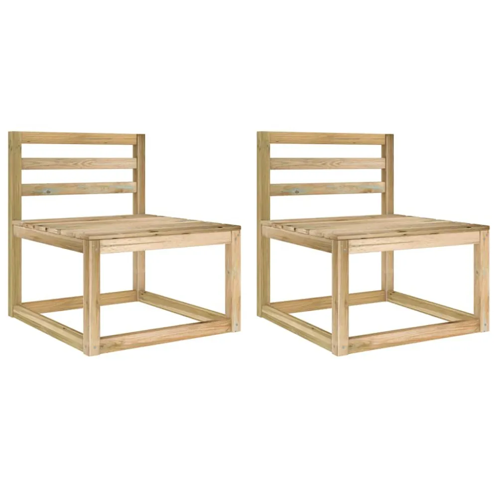 Confortevole Ergonomico Divani Centrali Giardino Pallet 2pz Legno Pino Impregnato Verde