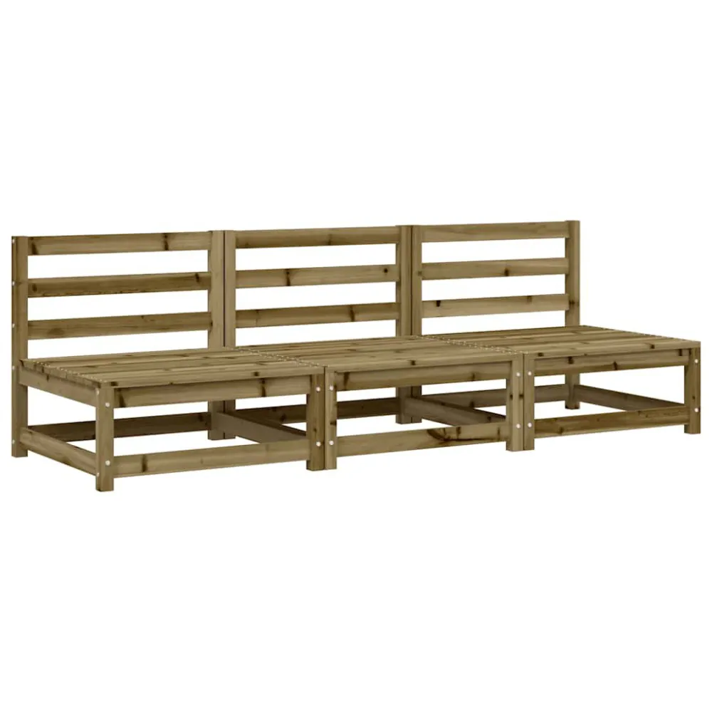 Confortevole Ergonomico Divani Giardino Senza Braccioli 3pz 70x70x67 cm Pino Impregnato