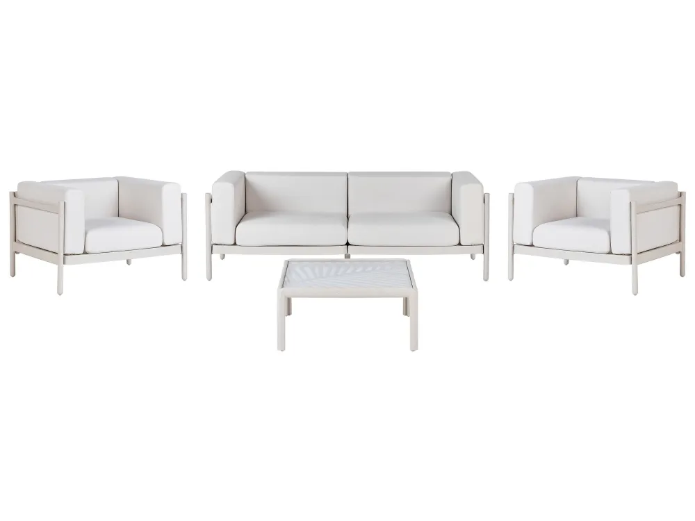 Confortevole Ergonomico Set di divani FERRETTI Materiale sintetico Camoscio chiaro