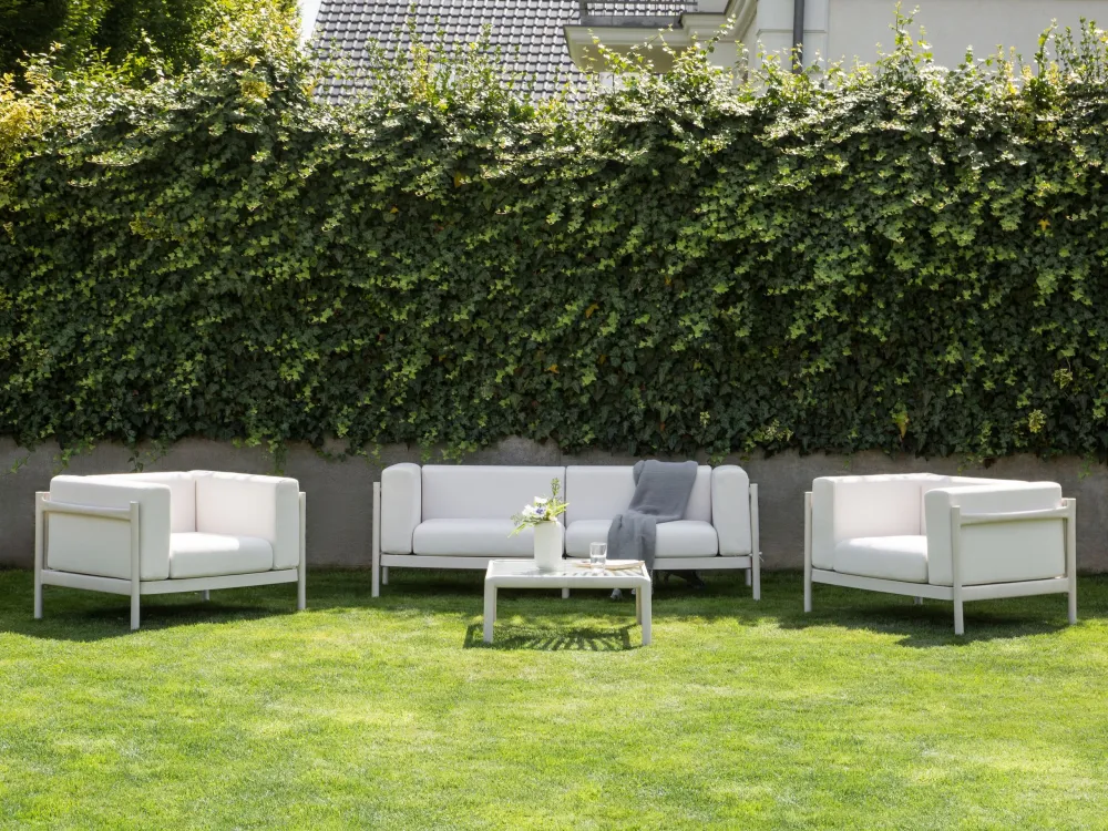 Confortevole Ergonomico Set di divani FERRETTI Materiale sintetico Camoscio chiaro