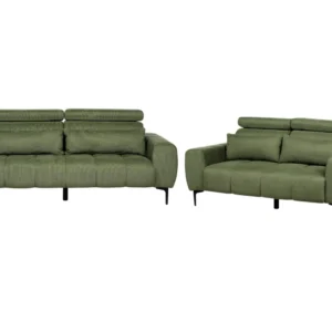 Confortevole Ergonomico Set di divani 5 posti tessuto verde VEGAMO