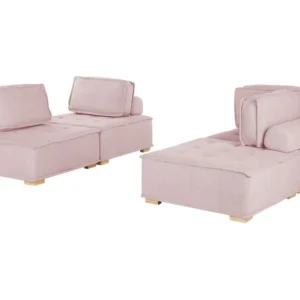 Confortevole Ergonomico Set di divani 4 posti tessuto rosa TIBRO