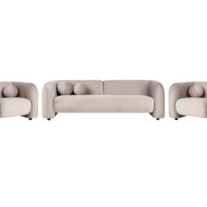 Confortevole Ergonomico Set da salotto velluto tortora 5 posti LEIREN